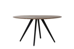 ROUND TABLE ACACIA WOOD BLACK LEGS 